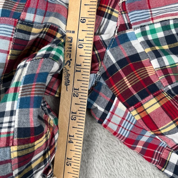 IZOD Saltwater Patchwork Madras Plaid Shorts Men's Size 34 Chino Preppy Casual - Picture 5 of 7